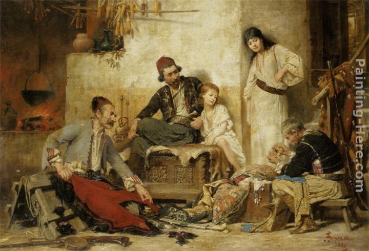 Counting The Bounty painting - Alois Hans Schramm Counting The Bounty art painting